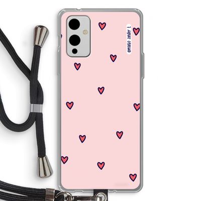 Hartjes: OnePlus 9 Transparant Hoesje met koord
