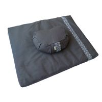 Meditation set with cushion crescent - Grey - thumbnail