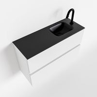 Toiletmeubel Mondiaz Ada | 80 cm | Meubelkleur Talc | Lex wastafel Urban Rechts | 1 kraangat
