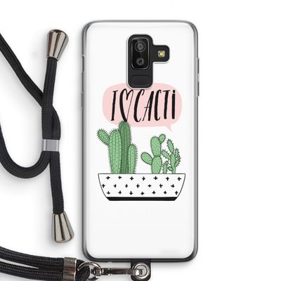 I love cacti: Samsung Galaxy J8 (2018) Transparant Hoesje met koord