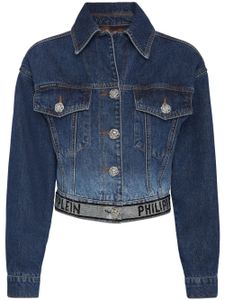 Philipp Plein veste en jean à coupe crop - Bleu