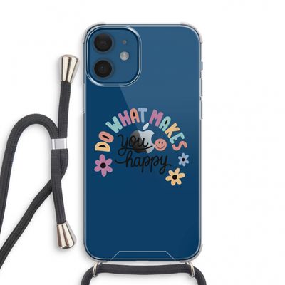 Happy days: iPhone 12 mini Transparant Hoesje met koord