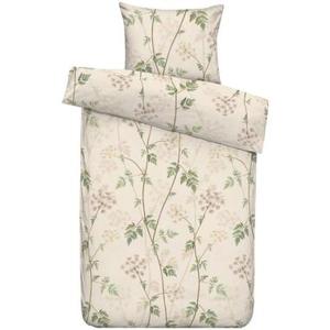 Dekbedovertrek Vera - beige/groen - 140x220 cm - Leen Bakker