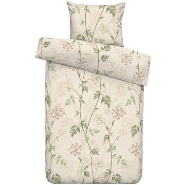 Dekbedovertrek Vera - beige/groen - 140x220 cm - Leen Bakker