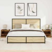 Nachtkastje met lade 2 pcs Oudhout 50 x 40 x 45 cm Bewerkt hout