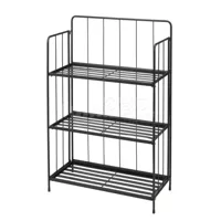 Plantenrek Metaal 3-laags Zwart 90cm