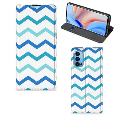 OPPO Reno4 Pro 5G | Hoesje met Magneet | Zigzag Blauw