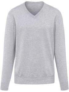 Trui V-hals 100% premium-kasjmier Van Peter Hahn Cashmere grijs