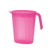 Maatbeker met deksel - fuchsia roze - 1,75 liter - kunststof - L22 x H20 cm - thumbnail