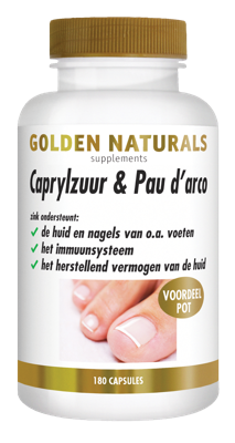Golden Naturals Supplementen Caprylzuur & Pau D'Arco Formule 180Capsules Golden Naturals Supplementen Caprylzuur & Pau D'Arco Formule 180Capsules