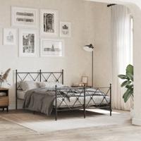 Bedframe met hoofd- en voeteneinde metaal zwart 120x190 cm
