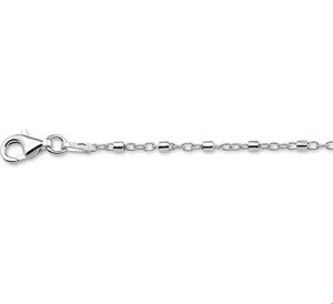 TFT Enkelbandje Buisjes 24 + 2 Cm Zilver Gerhodineerd
