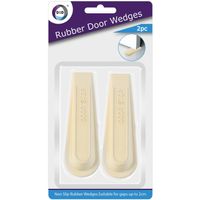 Set van 2x stuks deurstoppers/deurwiggen - wit - 12 cm - rubber - Deurstoppers - thumbnail