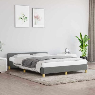 Bedframe zonder matras stof donkergrijs 140x200 cm