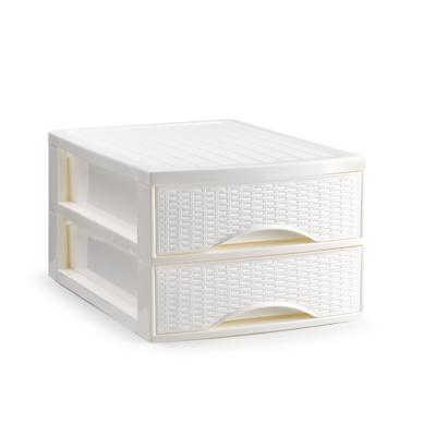 Ladekastje bureau organizer SORTED - 2 lades - wit - L26 x B35 x H19 cm - kunststof