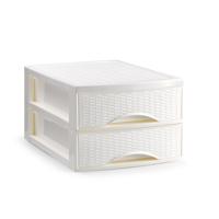 Ladekastje bureau organizer SORTED - 2 lades - wit - L26 x B35 x H19 cm - kunststof