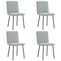 Eetkamerstoelen 4 st fluweel lichtgrijs