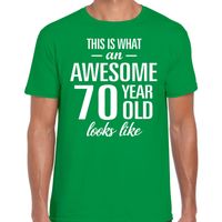 Awesome 70 year / 70 jaar cadeau t-shirt groen heren - thumbnail