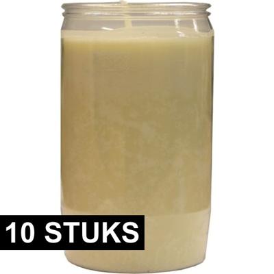 Grafkaars/gedenklicht - 10x - wit - 7 x 15 cm - 6 dagen brandtijd