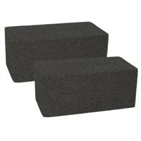 Schoonmaak steen voor barbecue - 6x - Schuursteen - BBQ reinigingsblok - 20 x 10 x 9 cm - Grijs