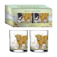 Jan Pashley Highland Koe Set 2 glazen Drinkglazen 250ml