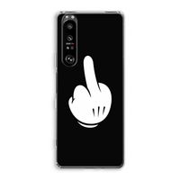 Middle finger black: Sony Xperia 1 III Transparant Hoesje