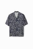 Resort shirt met illustraties - BLUE - XL