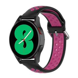 Siliconen sportbandje met gesp - Zwart + roze - Samsung Galaxy Watch 4 - 40mm / 44mm