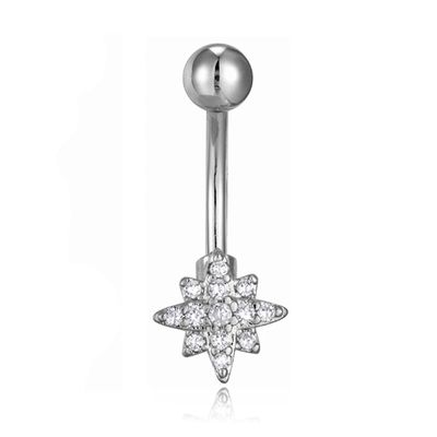 Cilla Navelpiercing van Titanium - Ster Zilver