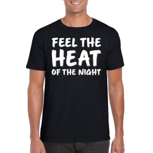 Feel the heat tekst t-shirt zwart heren