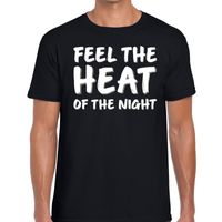 Feel the heat tekst t-shirt zwart heren - thumbnail