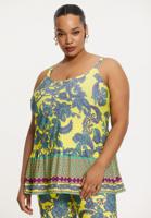Yoek Singlet met ruches RETROLOVE | Multi | Maat 50/52 Yoek Singlet met ruches RETROLOVE | Multi | Maat 50/52
