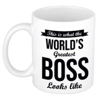 Worlds Greatest Boss cadeau koffiemok / theebeker 300 ml   -