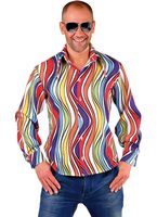 70&apos;s Blouse rainbow waves