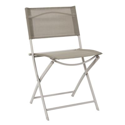 Home Deco Factory camping buiten klapstoel - aluminium - beige - L46 x B50 x H80 cm