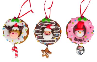 4.45 inch H Clay Dough Donut W/ Dangle Orna X 3. 5x5x10 cm kerstornament - Kurt s adler