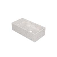 Fontein INK Versus 36x18x9cm Composiet Links Zonder Kraangat Mat Wit Terrazzo