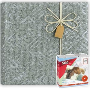 Luxe fotoboek/fotoalbum Victoria met 50 paginas grijs 32 x 32 x 5 cm inclusief plakkers