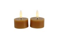 Ledkaars Lyon 4x4x5.2 cm oranje set van 2 - Countryfield