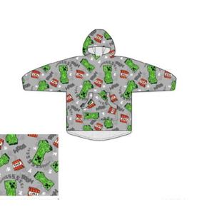 Minecraft hoodie poncho grijs maat XS - L - polyester