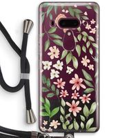 Botanical sweet flower heaven: HTC U12+ Transparant Hoesje met koord