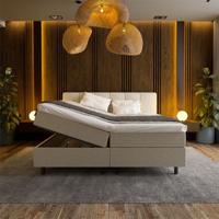 Boxspring Met Opbergruimte Wide 180x210 Cm Beige Koudschuim Topper (10 Cm) Met Opbergruimte Nova Spring - Dekbed-Discounter.nl