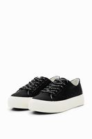 Sneakers met plateauzool en logo - BLACK - 41