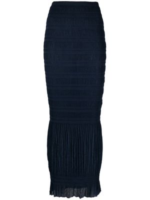 Gianfranco Ferré Pre-Owned jupe longue froncée à rayures (années 1990) - Bleu