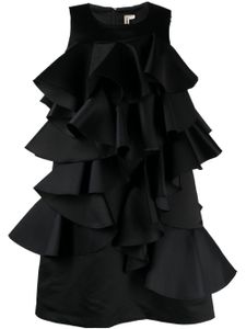 Comme Des Garçons robe en coton à volants - Noir