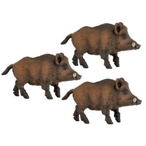 Set van 3x stuks plastic speelgoed dieren figuur wild zwijn 9,5 cm