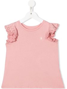 POLO RALPH LAUREN KIDS t-shirt à motif Polo Pony brodé - Rose