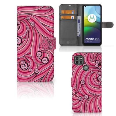 Motorola Moto G9 Power Hoesje Swirl Pink | Portemonnee hoesje