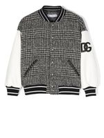 Dolce & Gabbana Kids veste bomber à carreaux - Noir