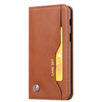 Knead huidtextuur horizontaal Flip lederen case voor Galaxy A8 2018 met foto frame & houder & kaartsleuven & portemonnee (bruin)